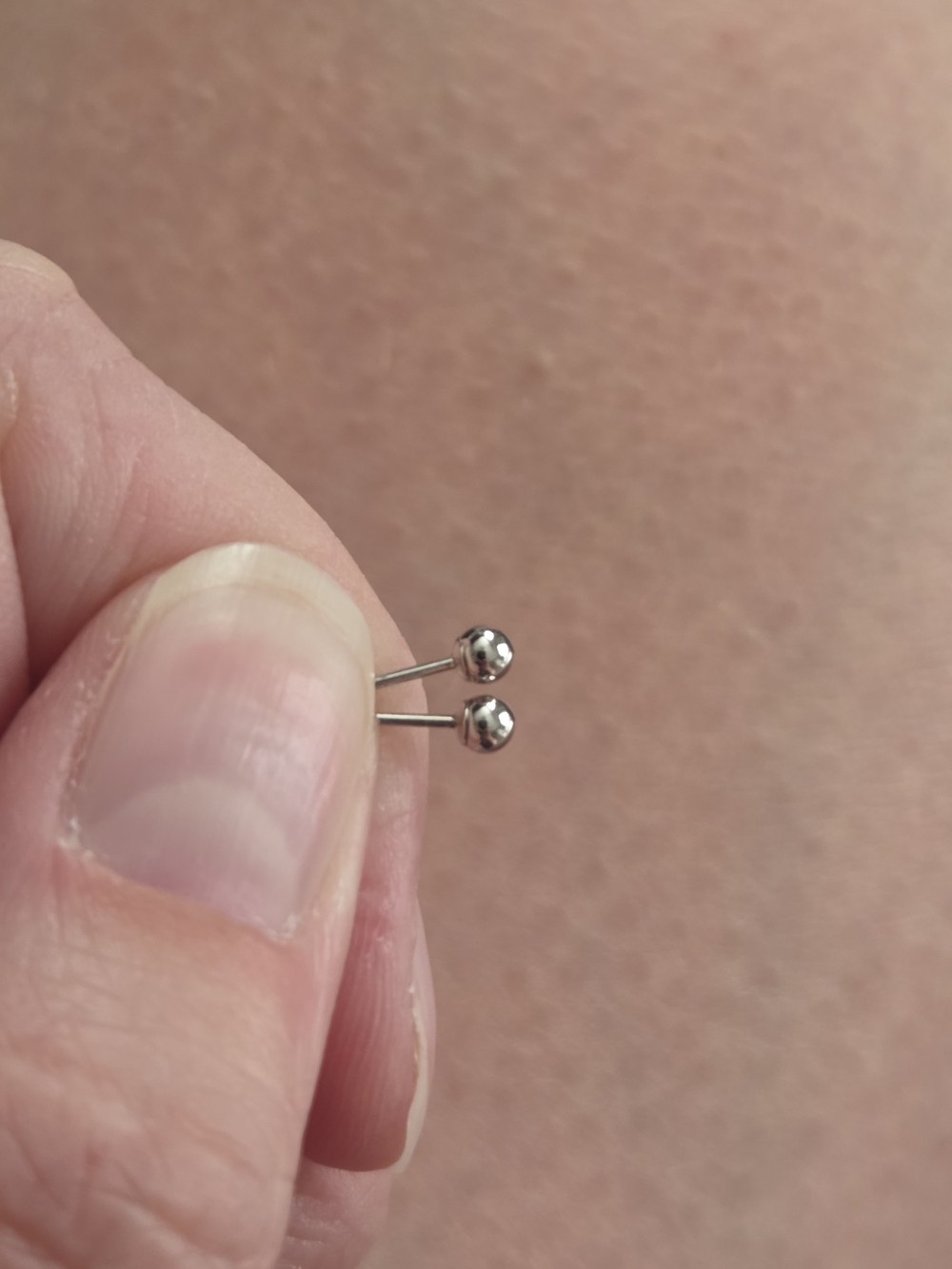 14k White Gold Small Ball Stud Earrings
